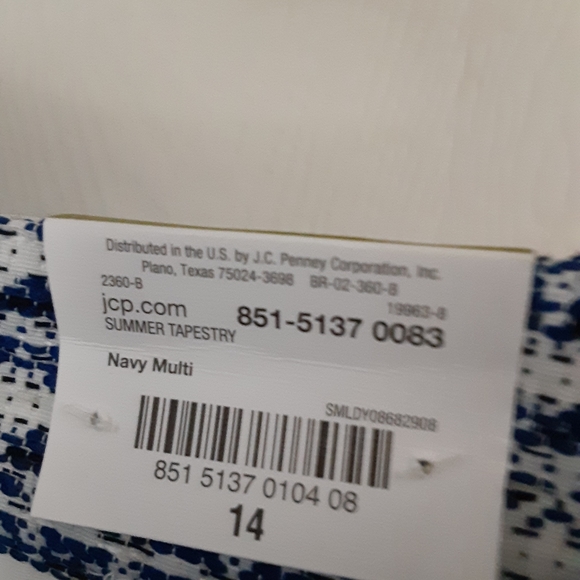 Liz Claiborn navy summer Tapestry shorts sz 14 - Picture 8 of 8